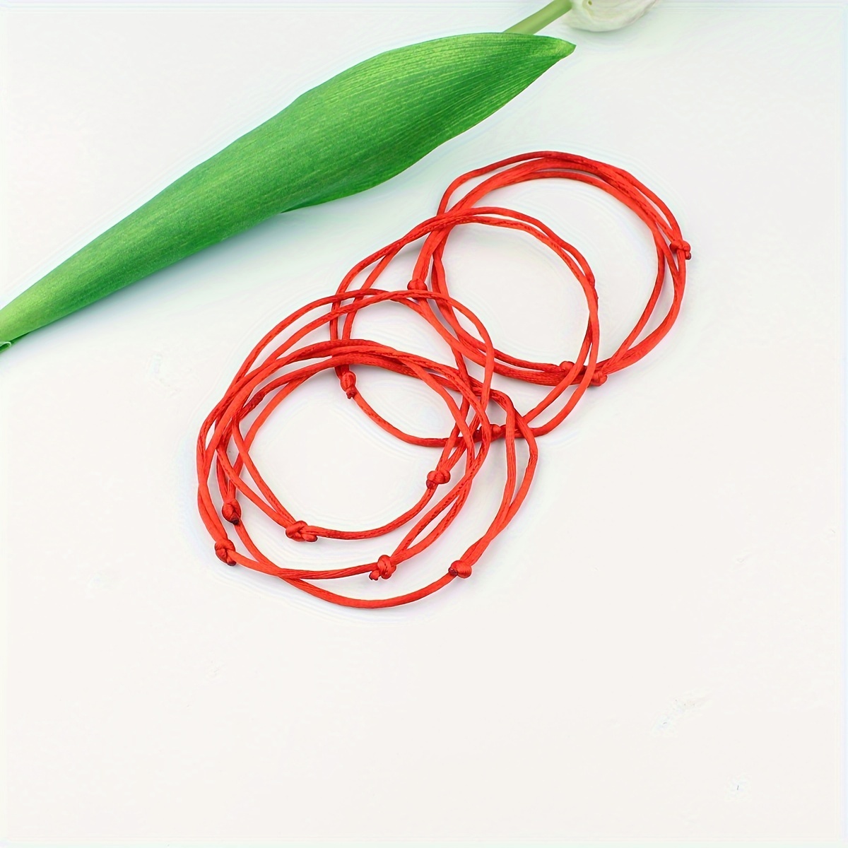6pcs Lucky Red Thread Bracelet Set Festive Jewelry Adjustable Knotted Polyester